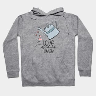 Love Grows Here Water Planter and Heart Flowers Hoodie